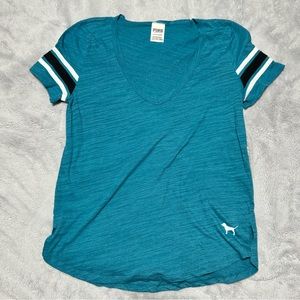 PINK VICTORIAS SECRET Blue V-Neck Dog T-Shirt